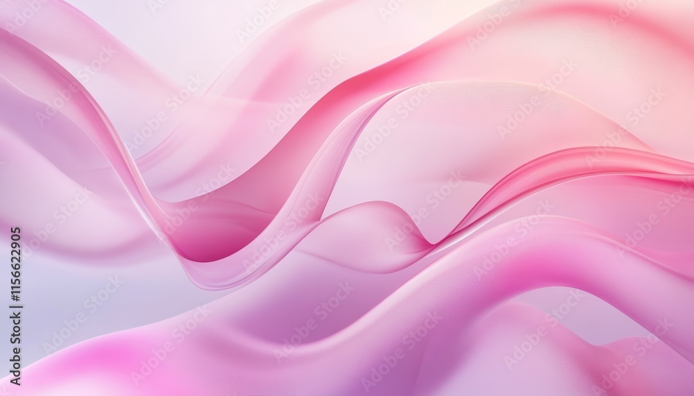 Obraz premium An Abstract Vector Design Featuring Soft Pink Waves on White Background