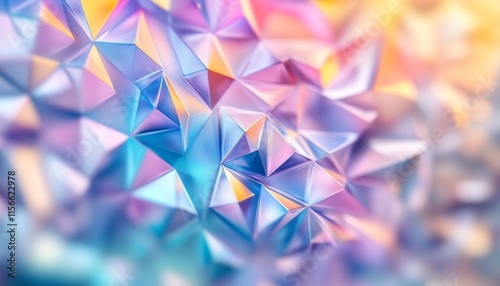 Pastel Geometric Abstract Background with Soft Shapes Light Effects