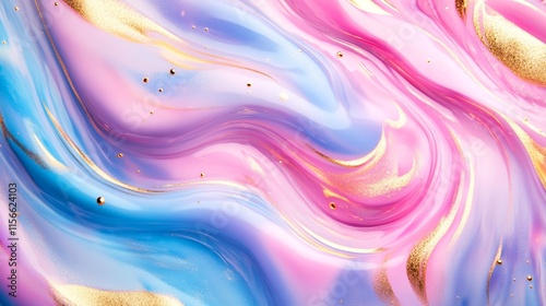 Marbled Swirls of Pink and Blue in Abstract Art Design Creating Dreamy and Fluid Aesthetic Representing Creativity and Emotion