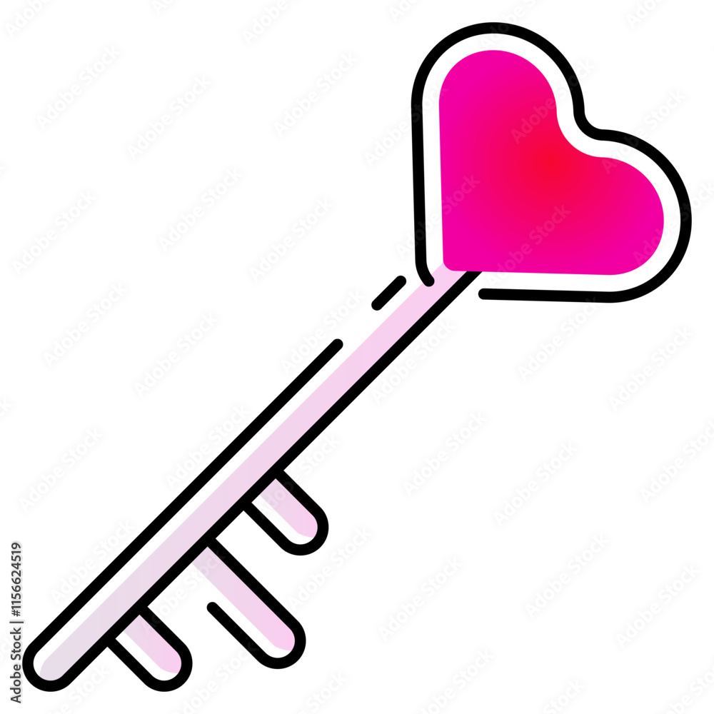 love key icon outline gradient colour style. Suitable for website design, logo, app, UI and etc. Based on the size of the icon in general, so it can be reduced.