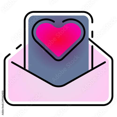 love letter icon outline gradient colour style. Suitable for website design, logo, app, UI and etc. Based on the size of the icon in general, so it can be reduced.