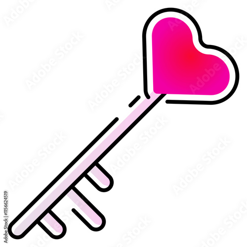 love key icon outline gradient colour style. Suitable for website design, logo, app, UI and etc. Based on the size of the icon in general, so it can be reduced.