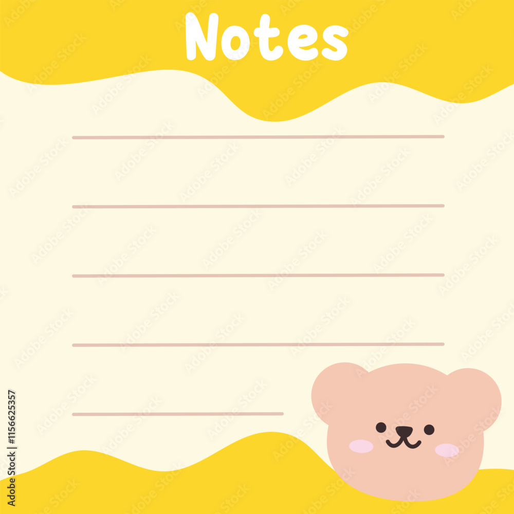 Cute bear memo template illustration. Suitable for for to do list, check list, memo, sticky note, planner, write, diary, book,stationary, notepad for task planning and study Cute bear memo template illustration. Suitable for for to do list, check list, memo, sticky note, planner, write, diary, book,stationary, notepad for task planning and study