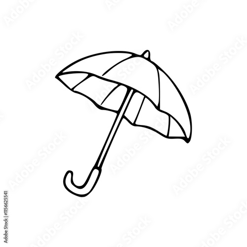 a line art drawing of umbrella illustration