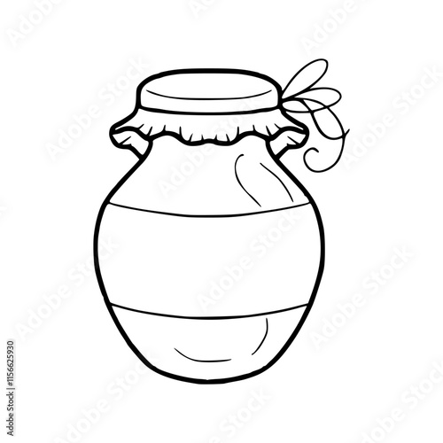 a line art drawing of a jar of honey illustration