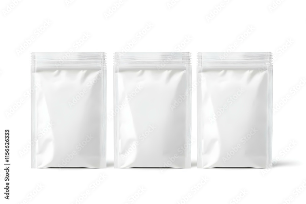 Elegant Three Blank Stand-Up Pouch Bags with Zipper Mockup for Stylish and Professional Presentation Elegant Three Blank Stand-Up Pouch Bags with Zipper Mockup for Stylish and Professional Presentation