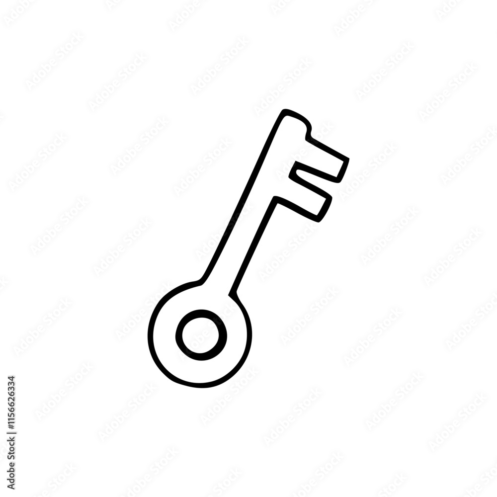 a line art drawing of a key icon a line art drawing of a key icon