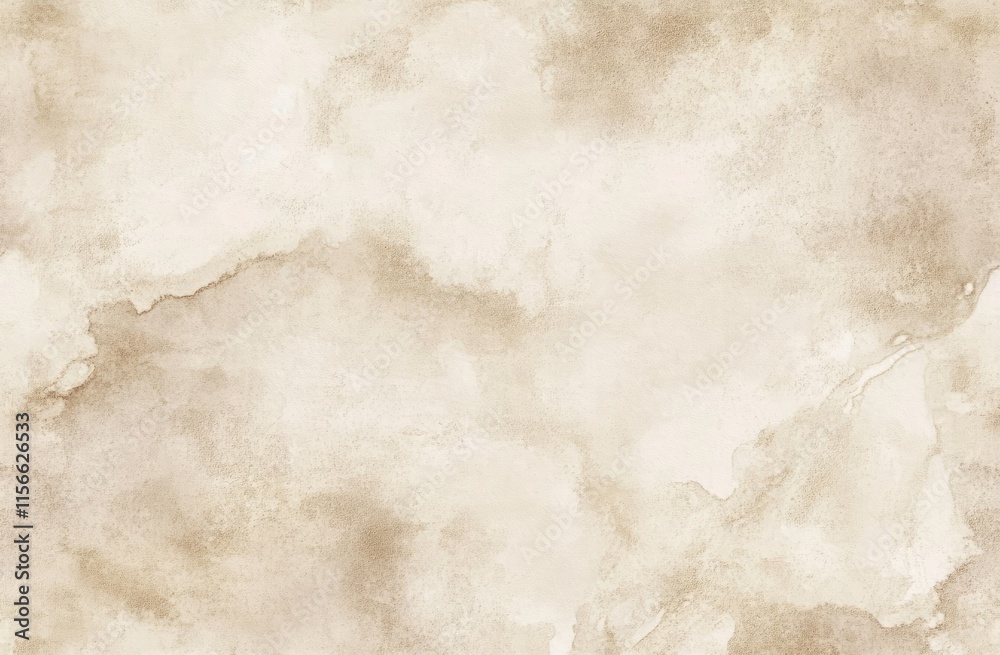 Light dusty soft pastel color shade. Brown sepia beige nude gray white abstract watercolor pattern. Elegant art background. Paper brush stain splash. Blank template design.