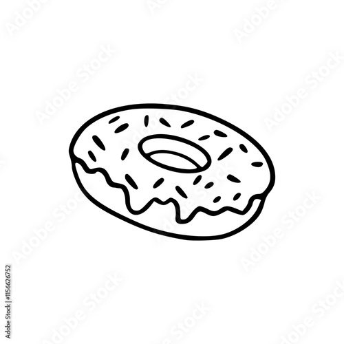 a line art drawing of donut icon illutration photo