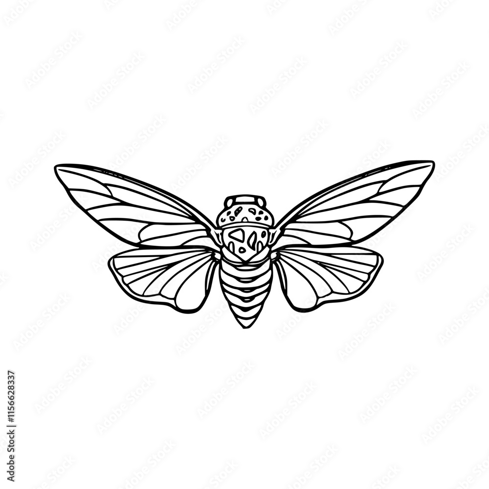 Obraz premium a detailed line art drawing of a butterfly illustration