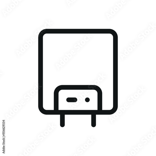 Wall mounted boiler isolated icon, home boiler for central heating system vector symbol with editable stroke