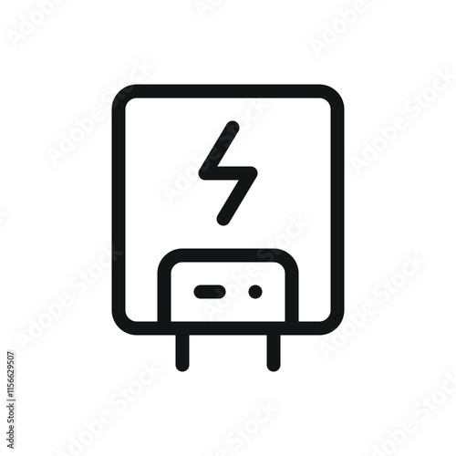 Electric boiler isolated icon, wall mounted electric boiler for central heating system vector symbol with editable stroke