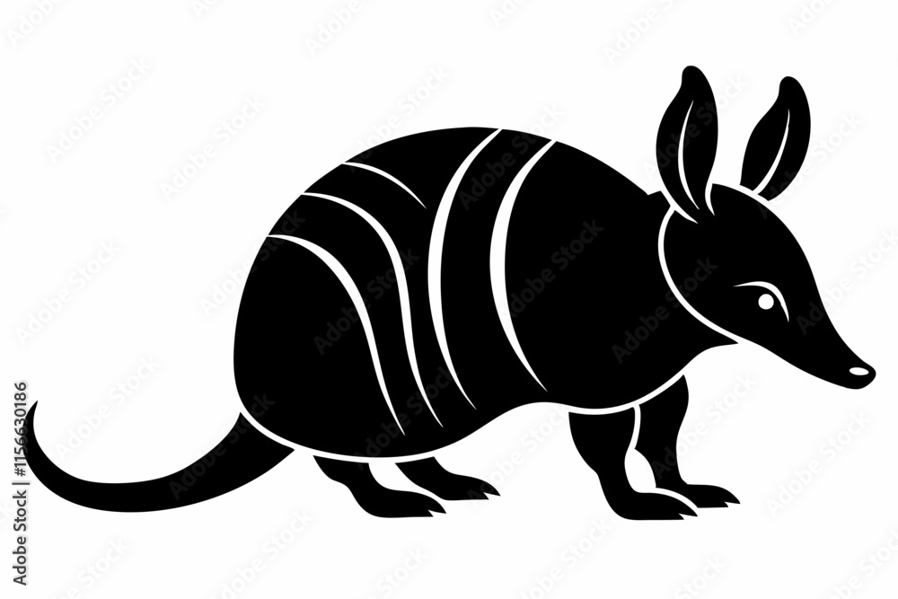 Obraz premium armadillo silhouette icon vector white (8)