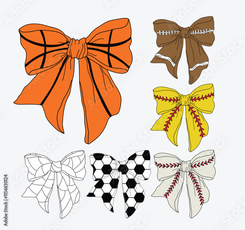 sports coquette bow vector