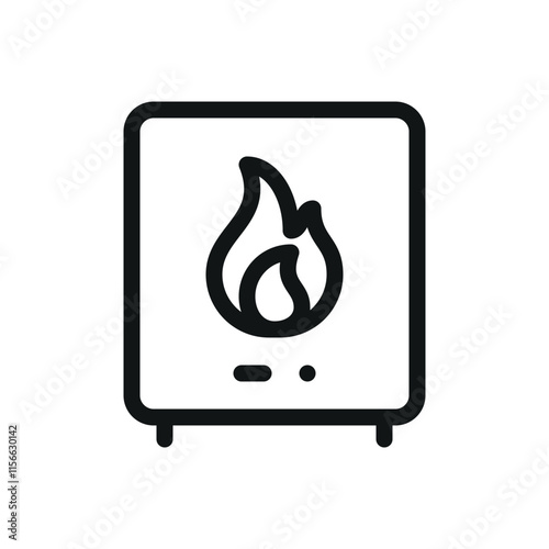Diesel boiler isolated icon, condensing diesel boiler vector symbol with editable stroke