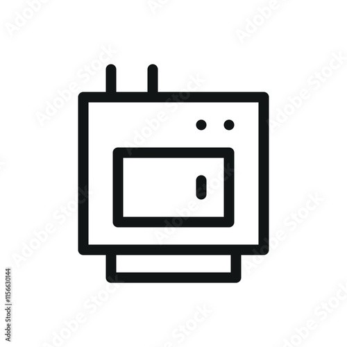 Solid fuel boiler isolated icon, pellet boiler vector symbol with editable stroke