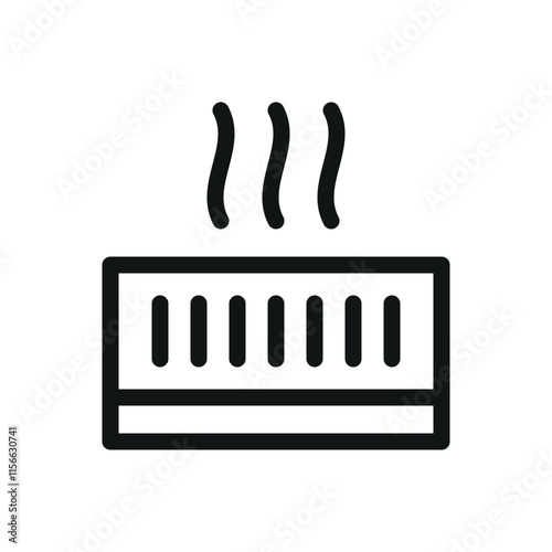 Floor convector isolated icon, trench heating system vector symbol with editable stroke