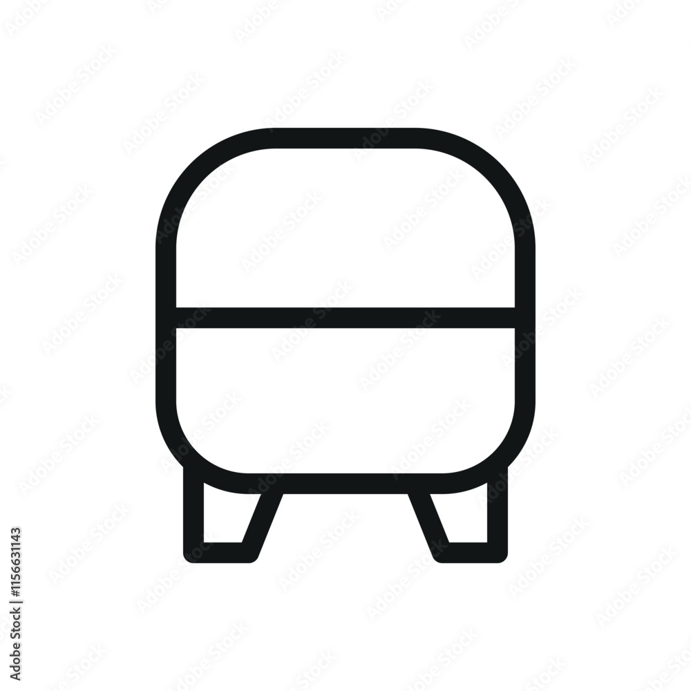 Vertical water pressure tank isolated icon, water pressure vessel vector symbol with editable stroke Vertical water pressure tank isolated icon, water pressure vessel vector symbol with editable stroke