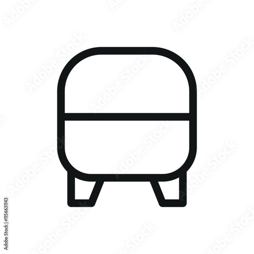 Vertical water pressure tank isolated icon, water pressure vessel vector symbol with editable stroke