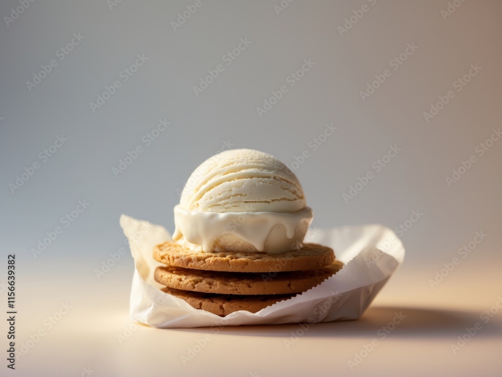 Delicious vanilla ice cream sandwich dessert Delicious vanilla ice cream sandwich dessert