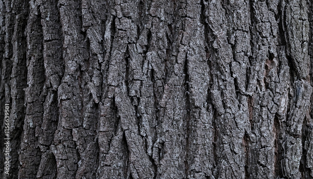 close-up of black locust tree bark with deep ridges and dark gray textures for natural and organic backgrounds

