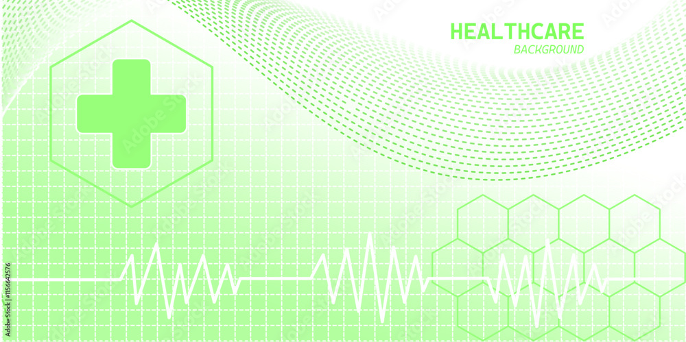 Fototapeta premium pharmaceutical and bio-tech science background with heartbeat line graph vector