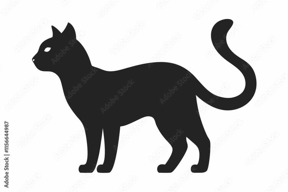 cat silhouette icon vector cat silhouette icon vector