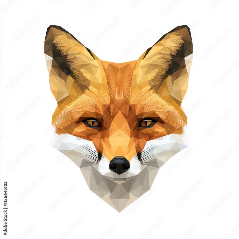 Obraz premium Low-poly fox head illustration. (1)