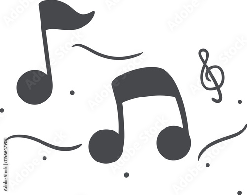 music notes icon, illustration.eps
