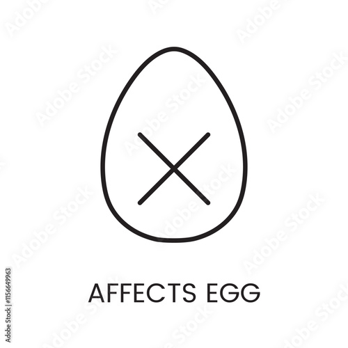 An egg with a cross icon in vector, representing pest egg elimination, with an editable stroke