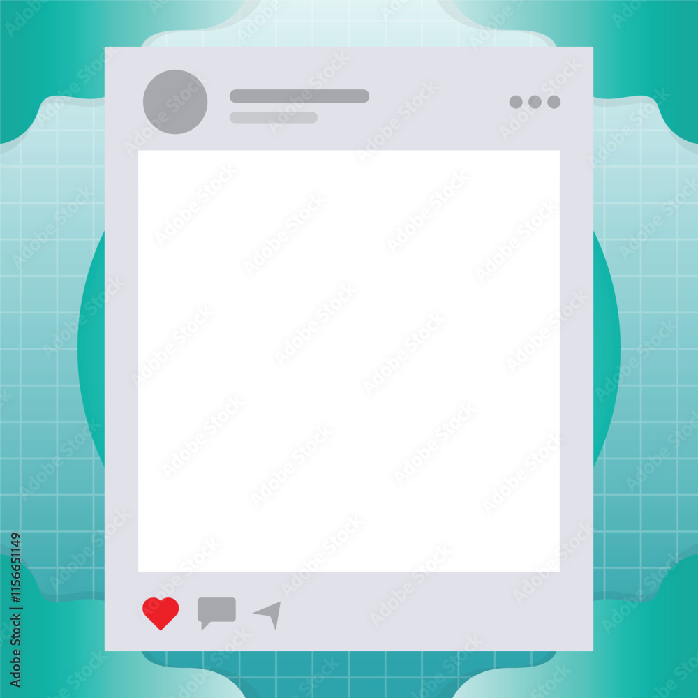 Naklejka premium Twibbon Blank Post Template with Interactive Icons and Transparent Background