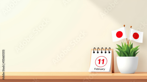 Japanese-Themed Desk Scene, Minimalist Style, Peaceful and Airy Mood