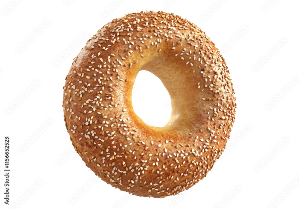 Bread bagel donut with sesame seeds. Transparent background .Isolated PNG Bread bagel donut with sesame seeds. Transparent background .Isolated PNG