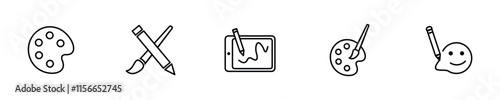 Icon Painting Vector Collection: Modern Outline Designs