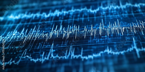 Wallpaper Mural Oscilloscope pulse trace showcasing electro encephalogram EEG analysis for studies related to epilepsy, illustrating vital brain activity patterns essential for epilepsy research. Torontodigital.ca