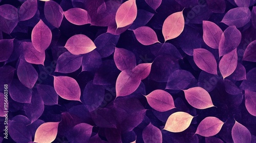 Purple Leaf Background Pattern -  Intricate Veined Leaves