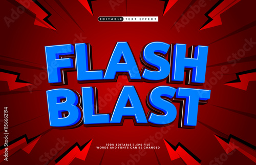 flash blast editable text effect with a thunder and bold text style