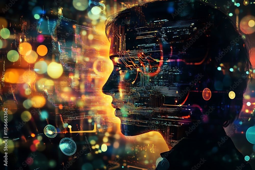 AI, Artificial Intelligence, Digital Woman, Futuristic Technology AI, Artificial Intelligence, Digital Woman, Futuristic Technology