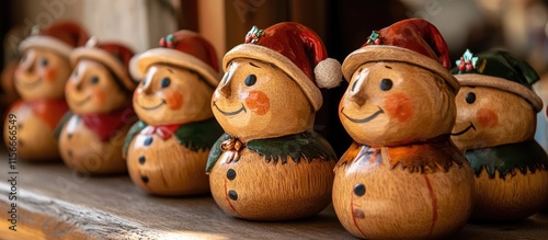 Traditional Tio de Nadal Christmas figures symbolizing festive celebrations and holiday markets across Europe adorned with festive decorations photo