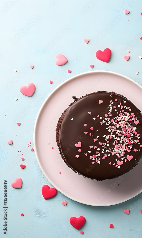 Valentines Chocolate cake Luxurious Minimal simple clean, generation AI Valentines Chocolate cake Luxurious Minimal simple clean, generation AI