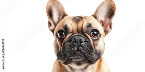 French bulldog posed against a white background, showcasing the adorable features of the French bulldog. This charming French bulldog is perfect for highlighting the breed s lovable traits. photo