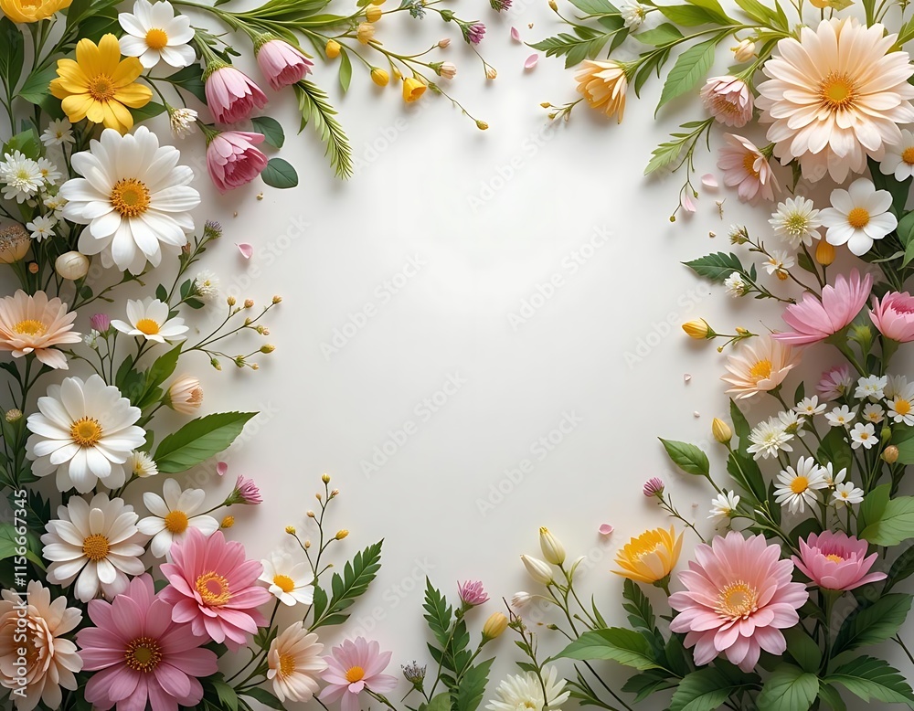 Delicate Spring Flowers Arranged In A Frame Delicate Spring Flowers Arranged In A Frame
