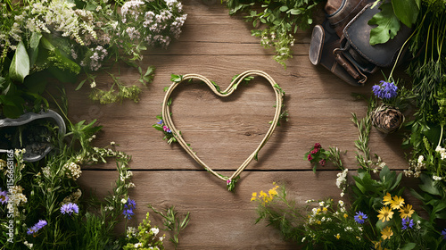 Wallpaper Mural heart shaped lasso surrounded by vibrant wildflowers and greenery evokes sense of nature beauty and love Torontodigital.ca