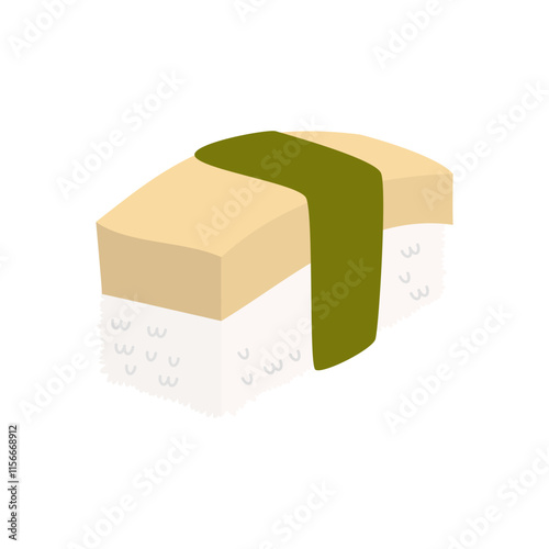 illustration of tamago sushi 