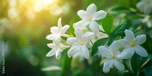 The beauty of the melati Jasminum flower, even while not fully blooming, mesmerizes with its white, flawless petals and captivating charm, showcasing the enchanting allure of the melati flower. photo