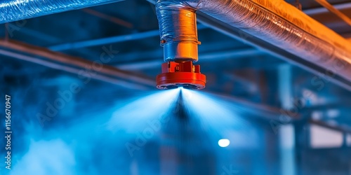 Obraz na płótnie Dispersion nozzles for fire detection systems utilizing CO2 and inert gas fire suppression methods enhance safety. The CO2 fire suppression system is vital for effective fire control. w salonie