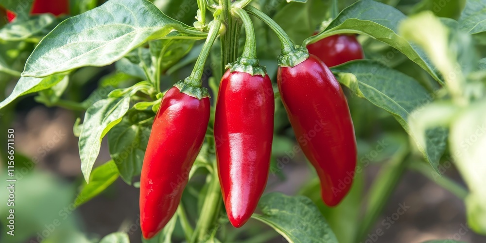 Red spicy fruit known as red chili thrives in the garden, showcasing vibrant colors. This red chili adds spice and flavor, making it a popular vegetable choice for gardening enthusiasts. Red spicy fruit known as red chili thrives in the garden, showcasing vibrant colors. This red chili adds spice and flavor, making it a popular vegetable choice for gardening enthusiasts.
