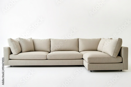 Stylish sectional sofa with plush cushions, perfect for contempo photo