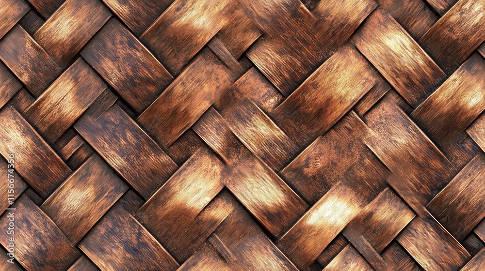Fototapeta premium Interwoven Bronze Metal Texture Background Pattern