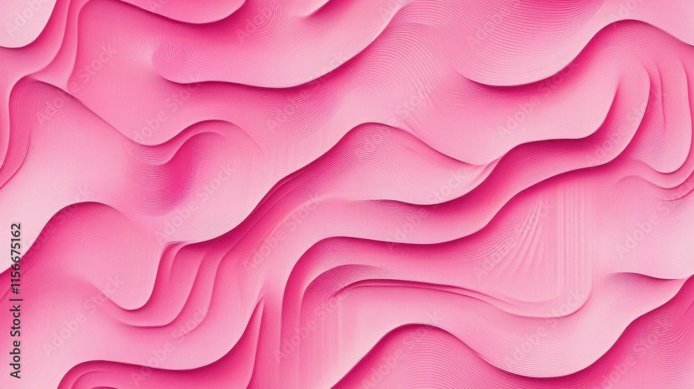 Obraz premium Abstract Pink Wave Pattern Background - Seamless Texture Design